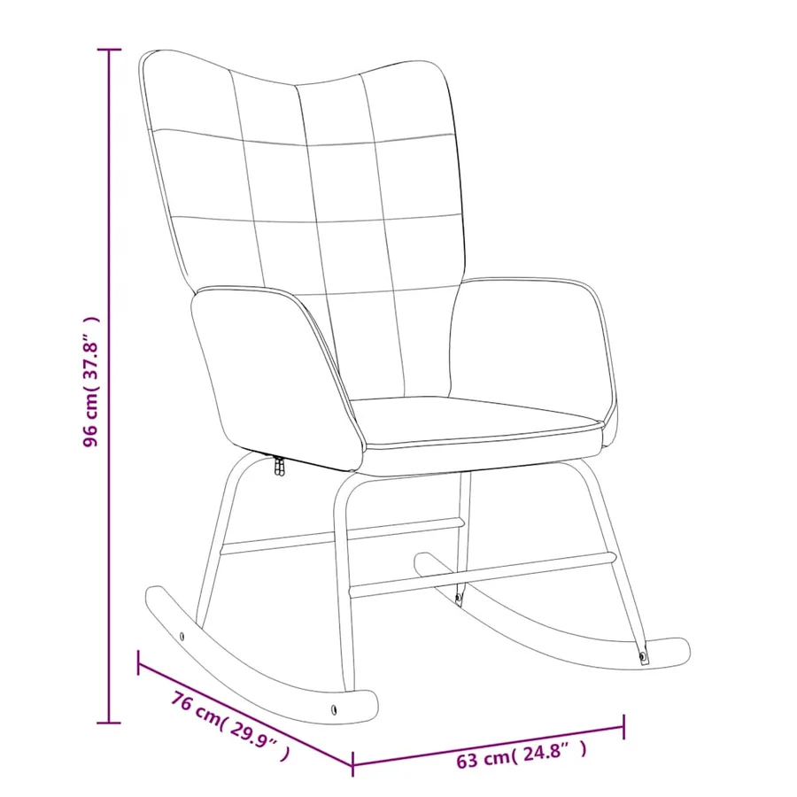 Chaise à bascule Bleu Tissu - 8