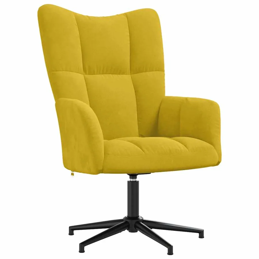 Chaise de relaxation Jaune moutarde Velours - 2