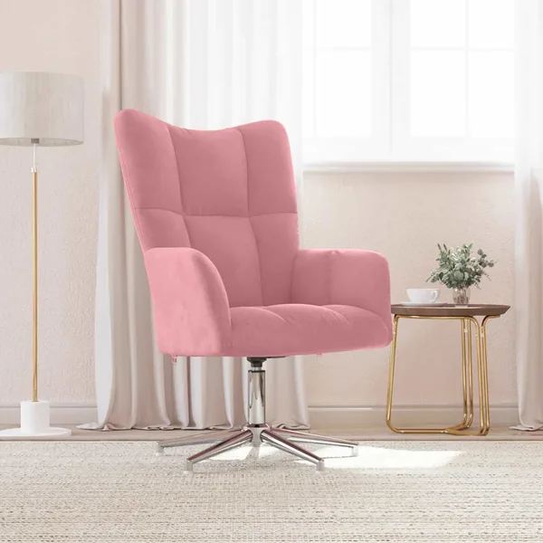 Chaise de relaxation Rose Velours