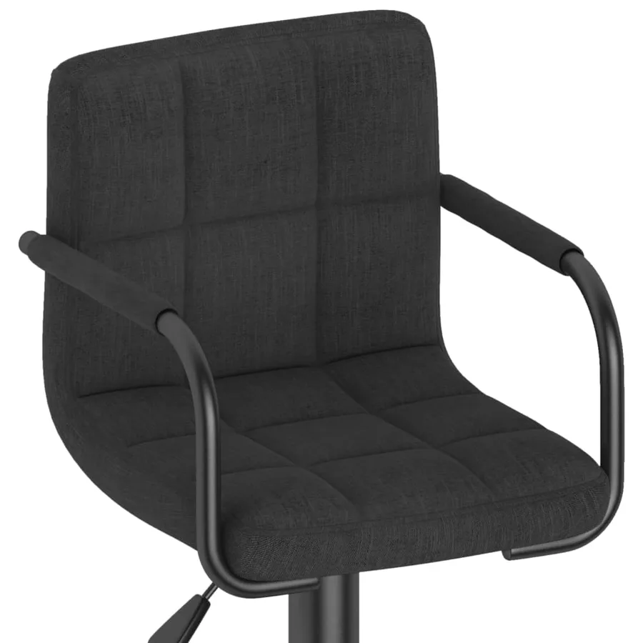 Tabouret de bar Noir Tissu - 7