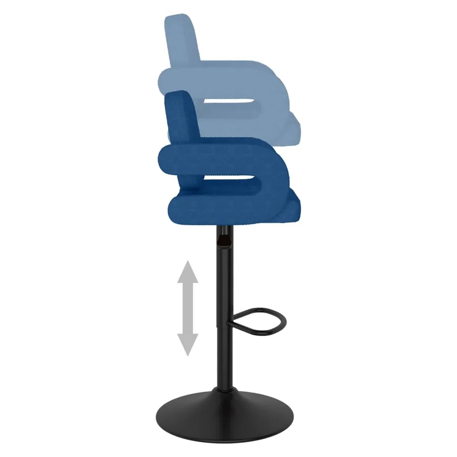Tabourets de bar lot de 2 bleu tissu - 7