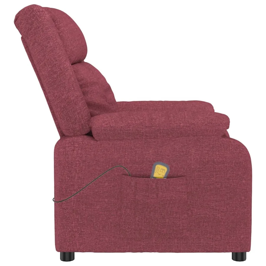 Fauteuil de massage Rouge bordeaux Tissu - 4