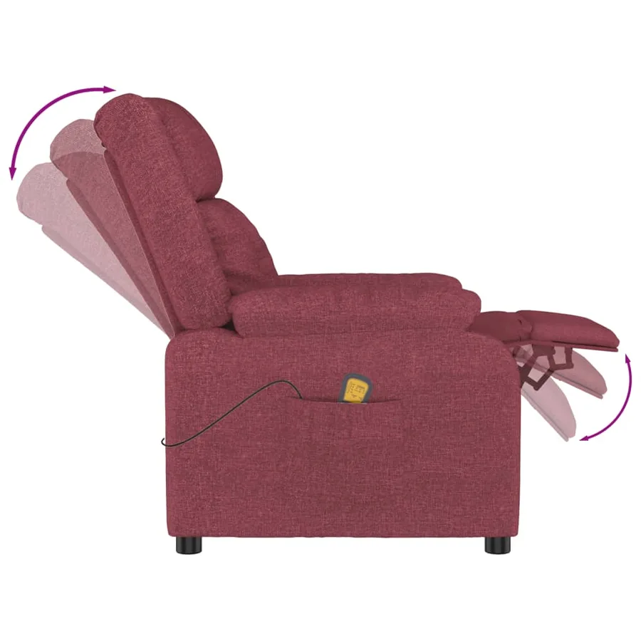 Fauteuil de massage Rouge bordeaux Tissu - 5