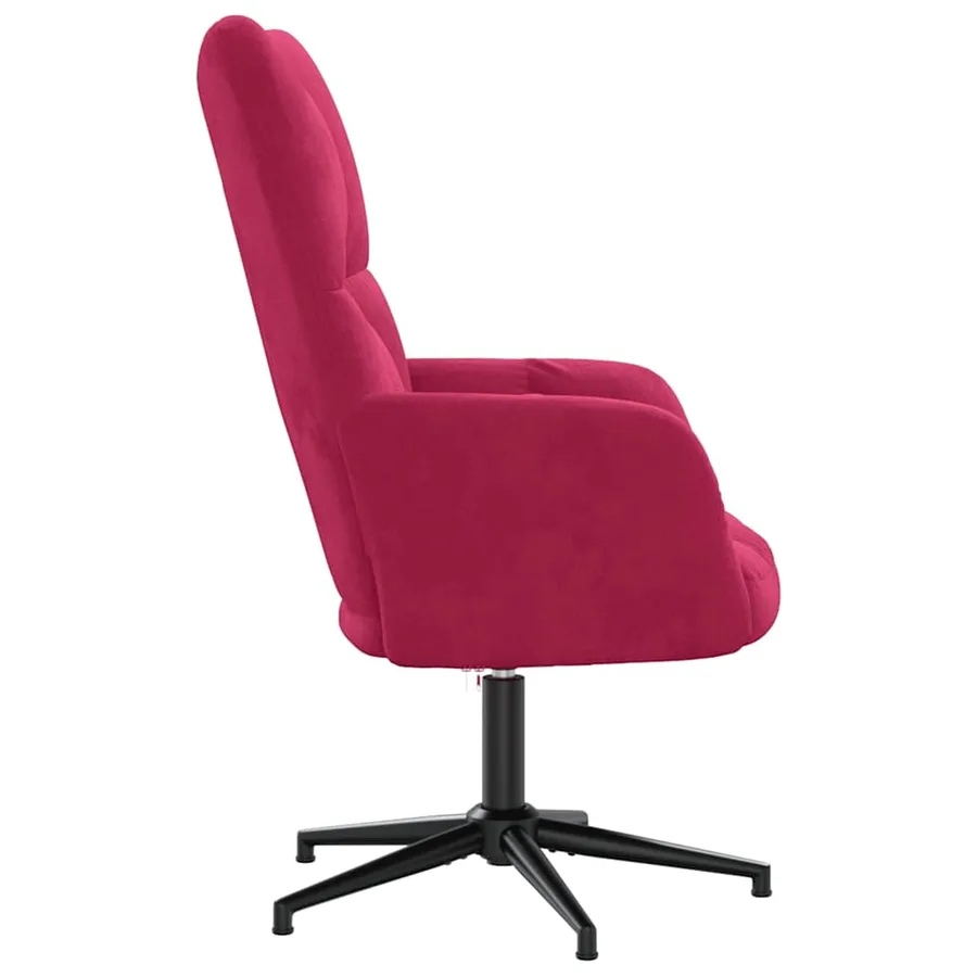 Chaise de relaxation Rouge bordeaux Velours - 4