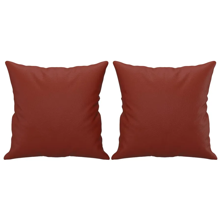Coussins décoratifs lot de 2 Rouge bordeaux 40x40 cm Similicuir - 2