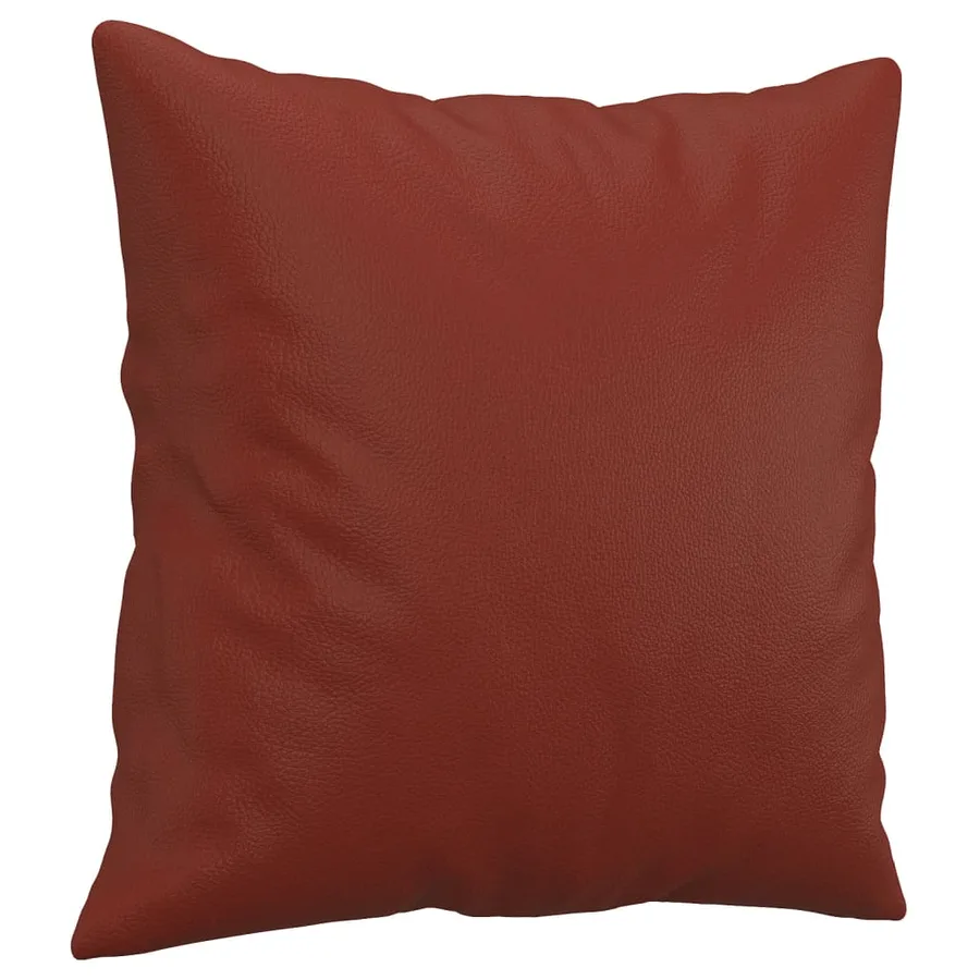 Coussins décoratifs lot de 2 Rouge bordeaux 40x40 cm Similicuir - 3