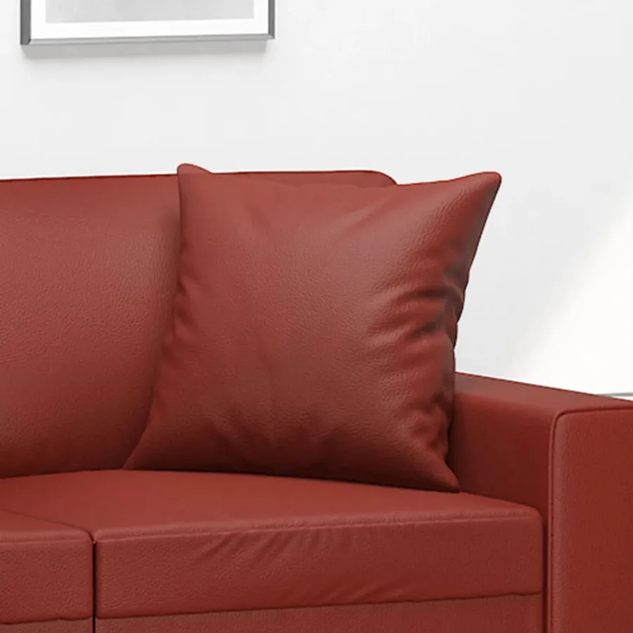 Coussins décoratifs lot de 2 Rouge bordeaux 40x40 cm Similicuir - 5