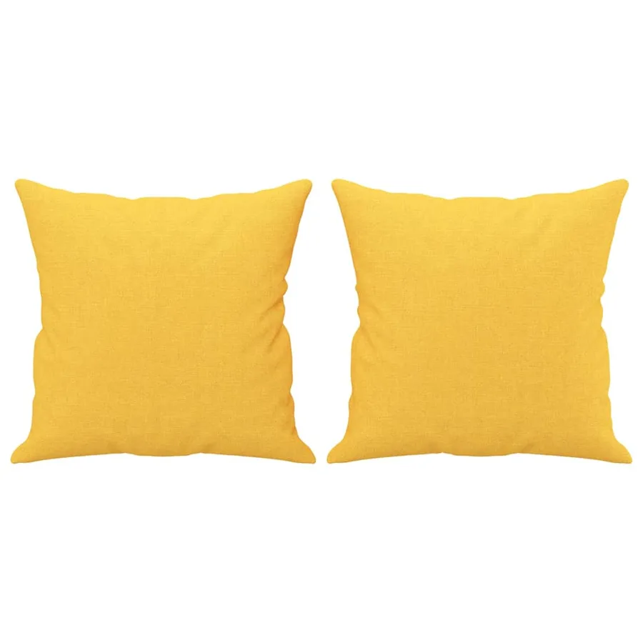 Coussins décoratifs lot de 2 Jaune clair 40x40 cm Tissu - 2