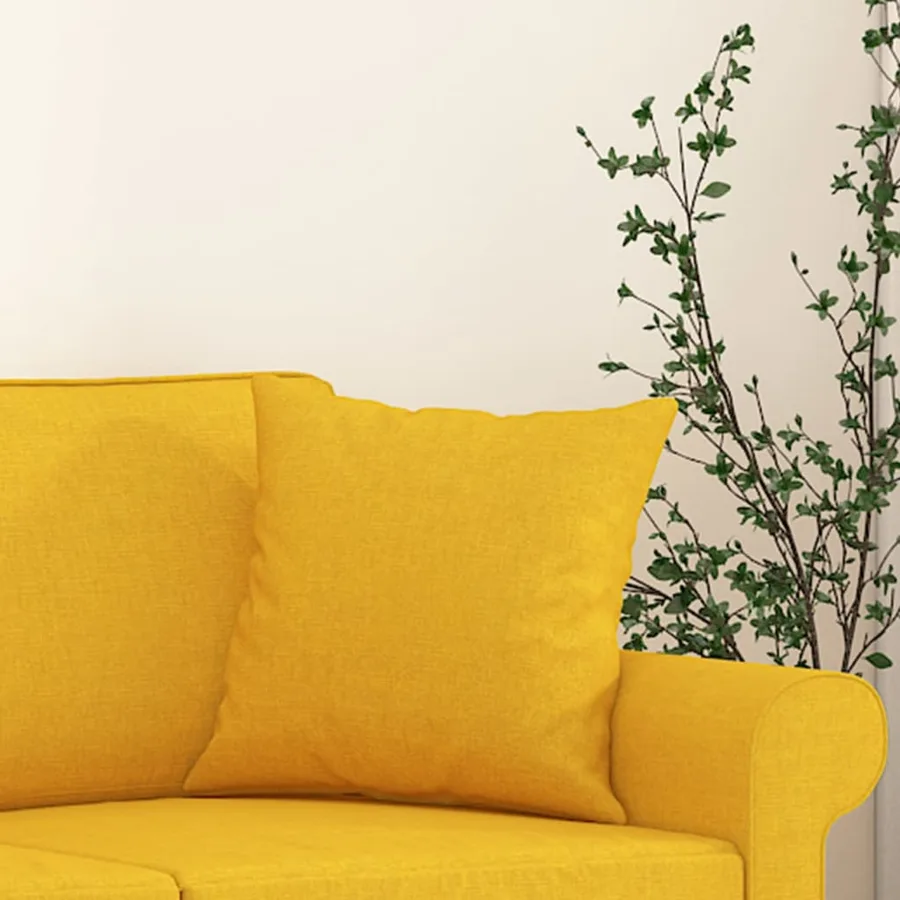 Coussins décoratifs lot de 2 Jaune clair 40x40 cm Tissu - 5