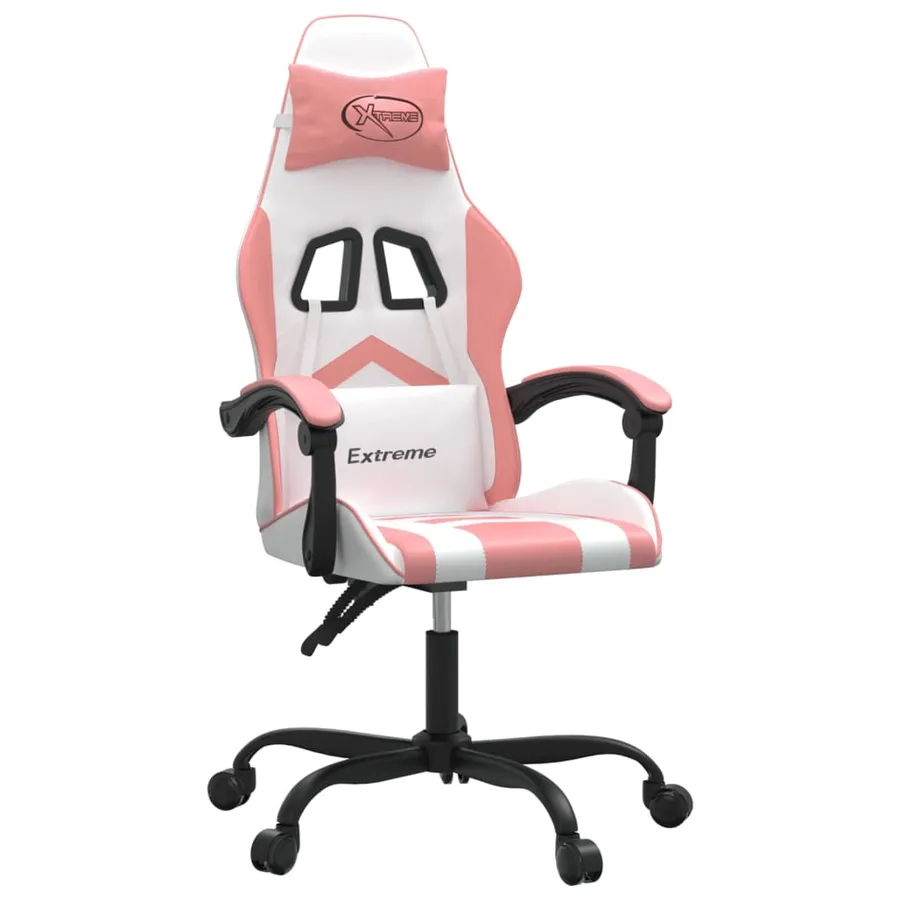 Chaise de jeu pivotante Blanc et rose Similicuir - 2