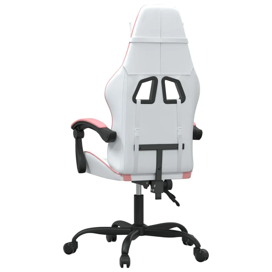 Chaise de jeu pivotante Blanc et rose Similicuir - 5