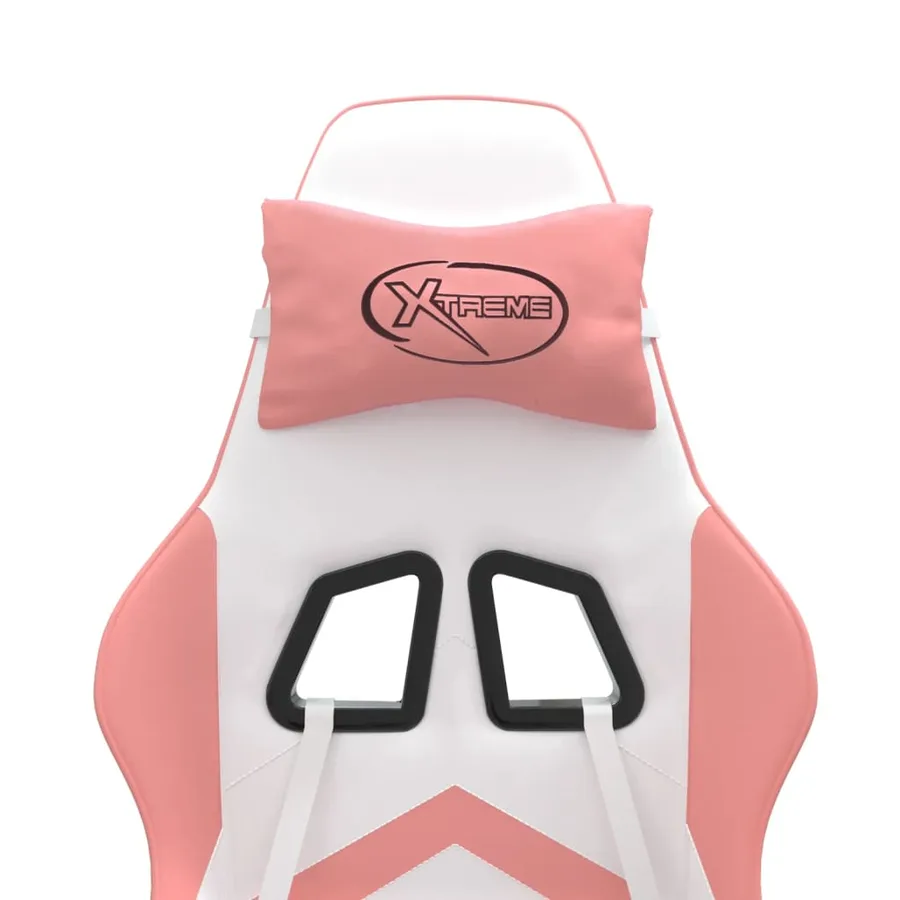 Chaise de jeu pivotante Blanc et rose Similicuir - 8