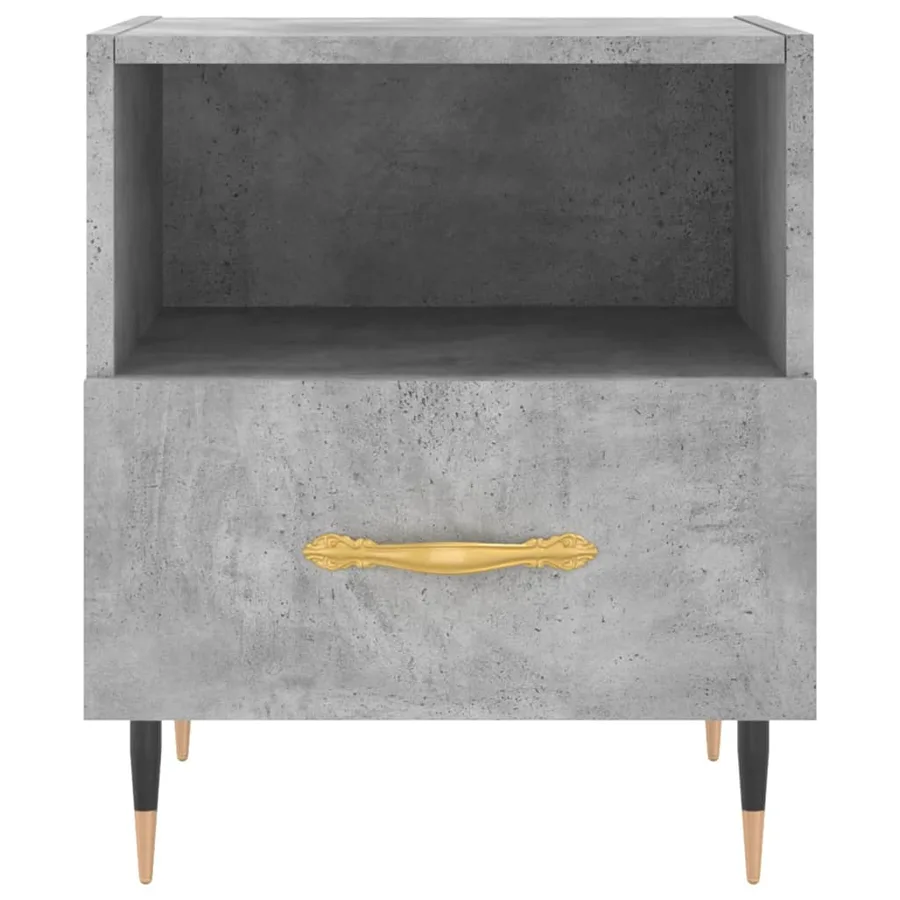 Tables de chevet 2pcs gris béton 40x35x47,5cm bois d’ingénierie - 6