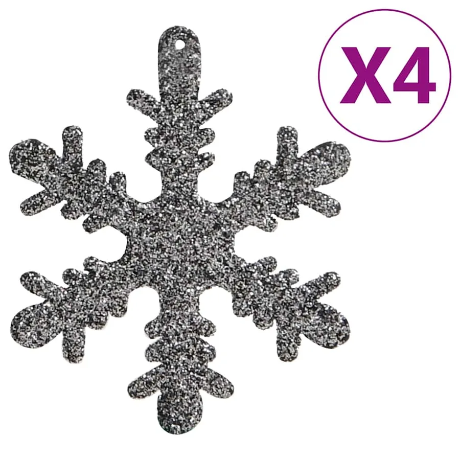 Ensemble de boules de Noël 111 pièces blanc et gris polystyrène - 13