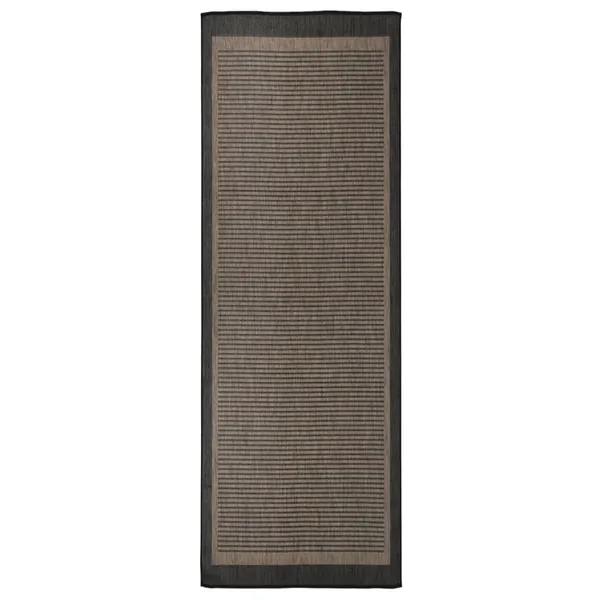 Tapis à tissage plat d'extérieur 80x250 cm Marron foncé