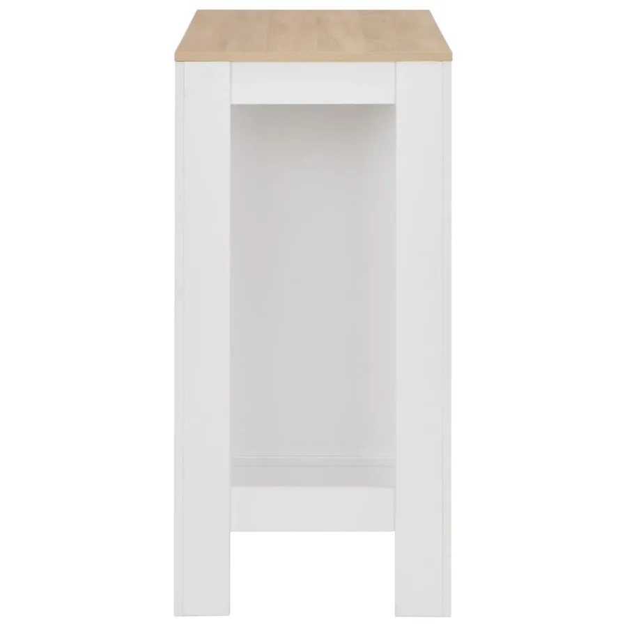Table de bar avec étagère Blanc 110x50x103 cm - 4
