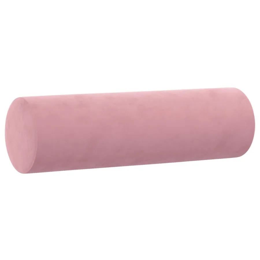Coussins décoratifs lot de 2 Rose Ø15x50 cm Velours - 3