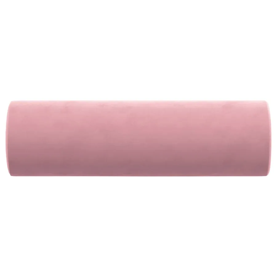 Coussins décoratifs lot de 2 Rose Ø15x50 cm Velours - 4
