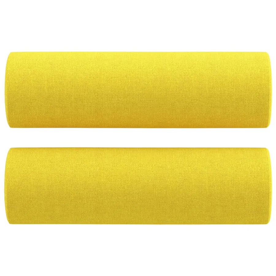 Coussins décoratifs lot de 2 Jaune clair Ø15x50 cm Tissu - 2