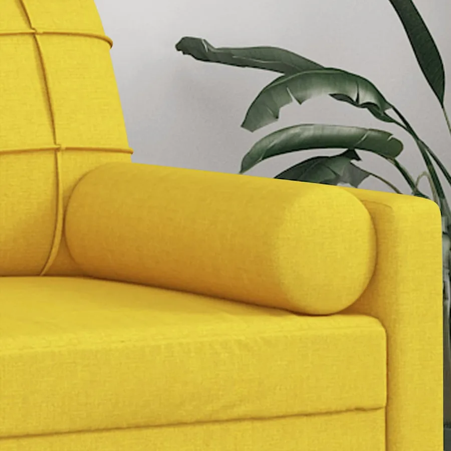 Coussins décoratifs lot de 2 Jaune clair Ø15x50 cm Tissu - 5