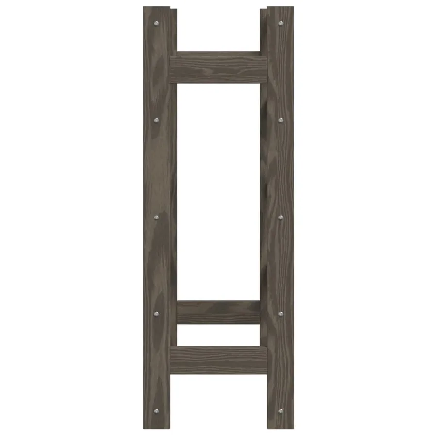 Casier à bouteilles pour 20 bouteilles gris bois pin solide - 4