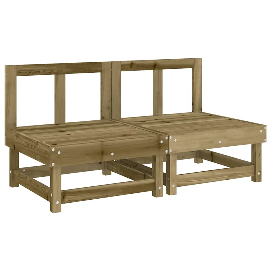 Canapés centraux avec coussins 2 pcs bois de pin imprégné - 3