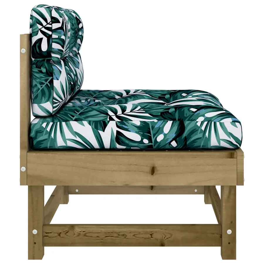 Canapés centraux avec coussins 2 pcs bois de pin imprégné - 6