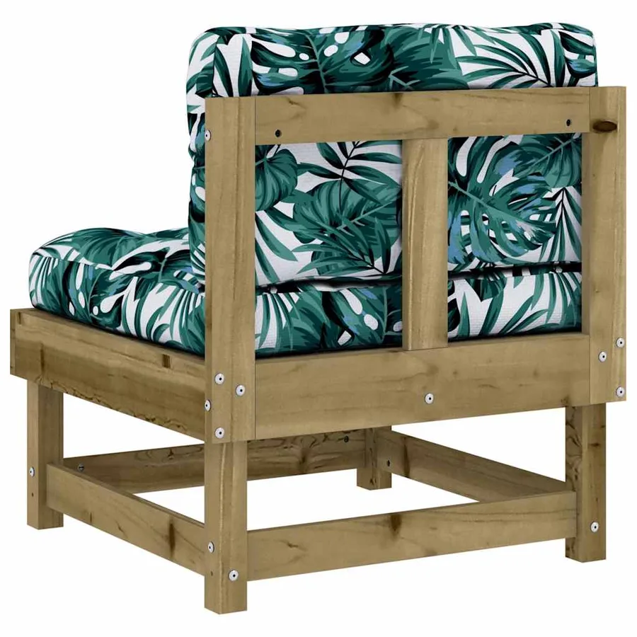 Canapés centraux avec coussins 2 pcs bois de pin imprégné - 7