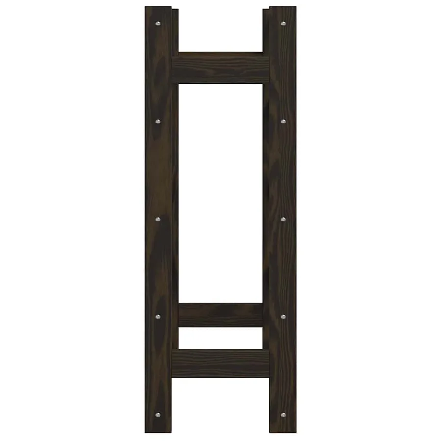 Casier à bouteilles pour 20 bouteilles noir bois pin solide - 4