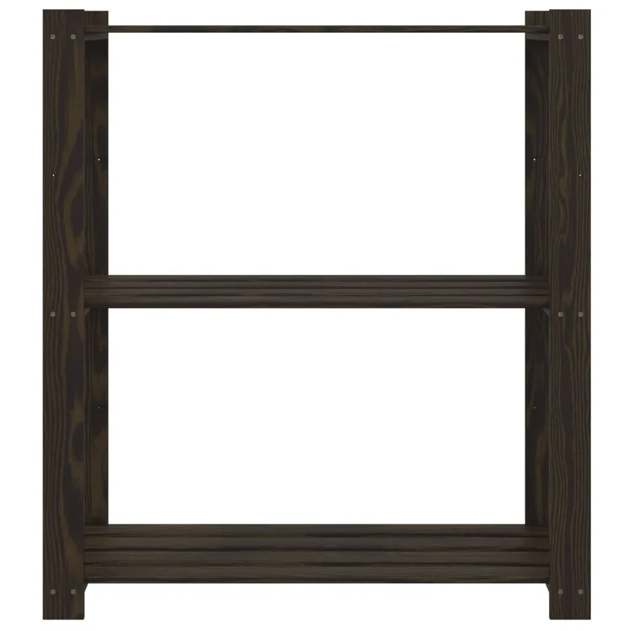 Support de rangement à 3 niveaux noir 80x38x90 cm bois pin - 3