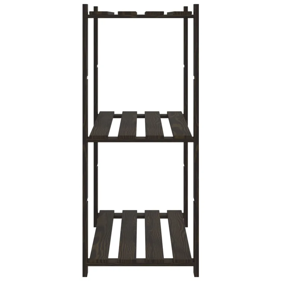 Support de rangement à 3 niveaux noir 80x38x90 cm bois pin - 4