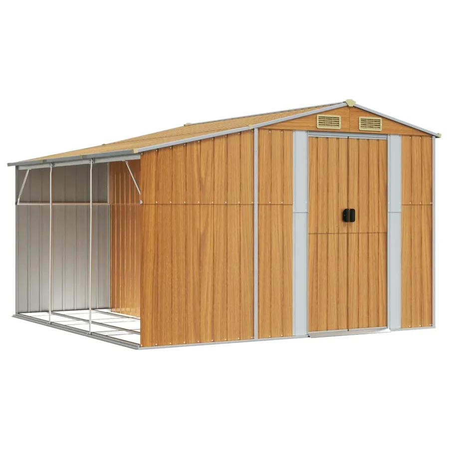 Abri de jardin marron clair 277x279x179 cm Métal galvanisé - 2