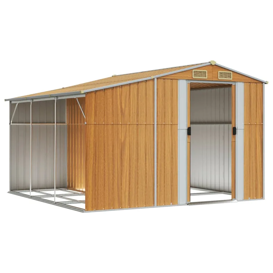 Abri de jardin marron clair 277x279x179 cm Métal galvanisé - 3