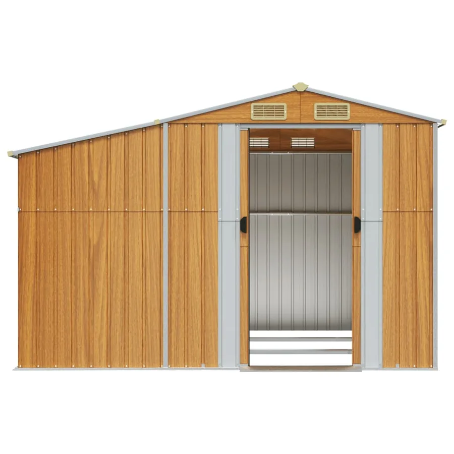 Abri de jardin marron clair 277x279x179 cm Métal galvanisé - 5
