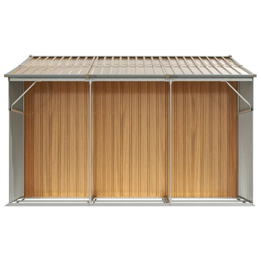 Abri de jardin marron clair 277x279x179 cm Métal galvanisé - 6