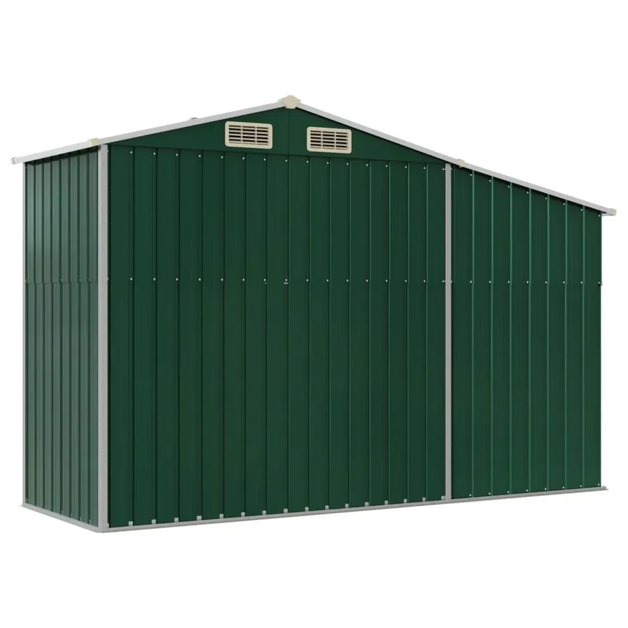 Abri de jardin vert 277x93x179 cm acier galvanisé - 6