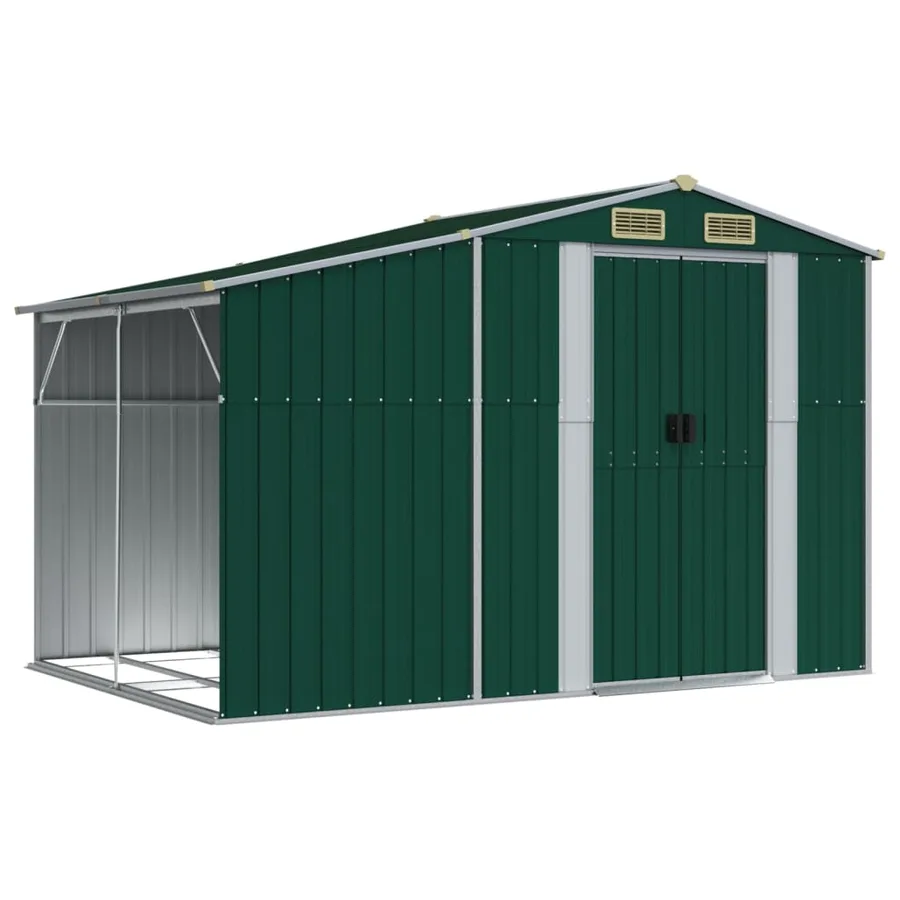 Abri de jardin vert 277x192,5x179 cm acier galvanisé - 2