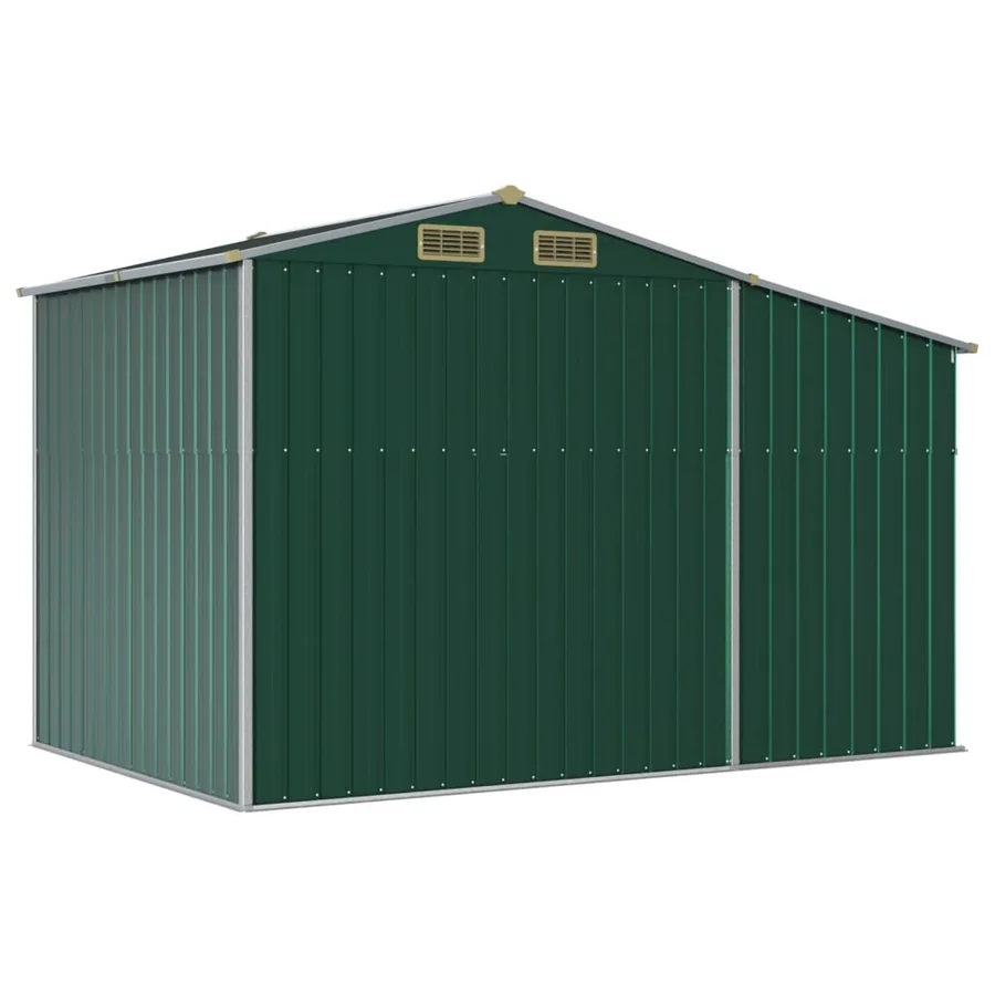 Abri de jardin vert 277x192,5x179 cm acier galvanisé - 7