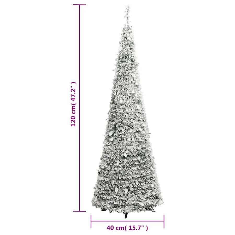 Sapin de Noël artificiel escamotable neige floquée 50 LED 120cm - 9