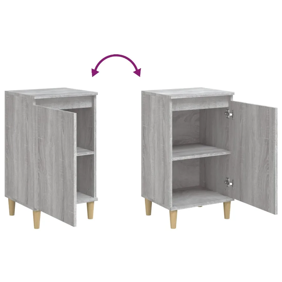 Tables de chevet 2 pcs sonoma gris 40x35x70cm bois d'ingénierie - 8