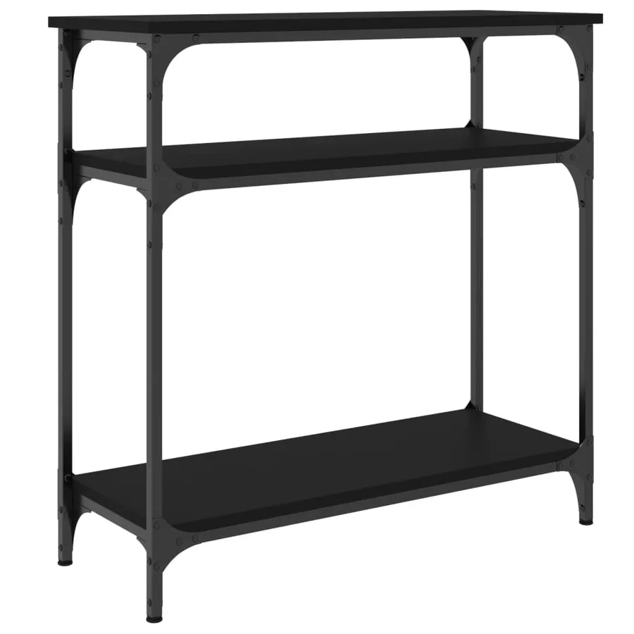 Table console noir 75x29x75 cm bois d'ingénierie - 6