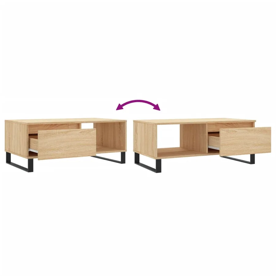 Table basse Chêne sonoma 90x50x36,5 cm Bois d'ingénierie - 9