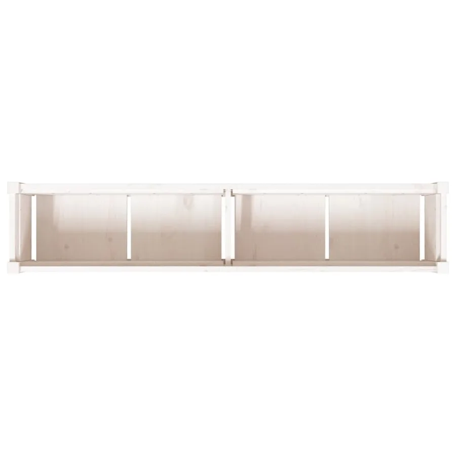 Jardinière blanc 150x31x31 cm bois massif de pin - 8