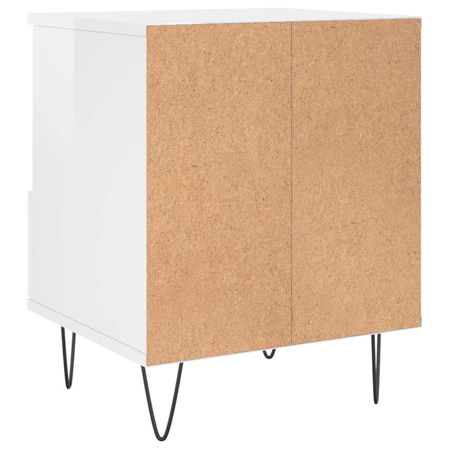 Tables de chevet 2 pcs blanc brillant 40x35x50 cm - 9