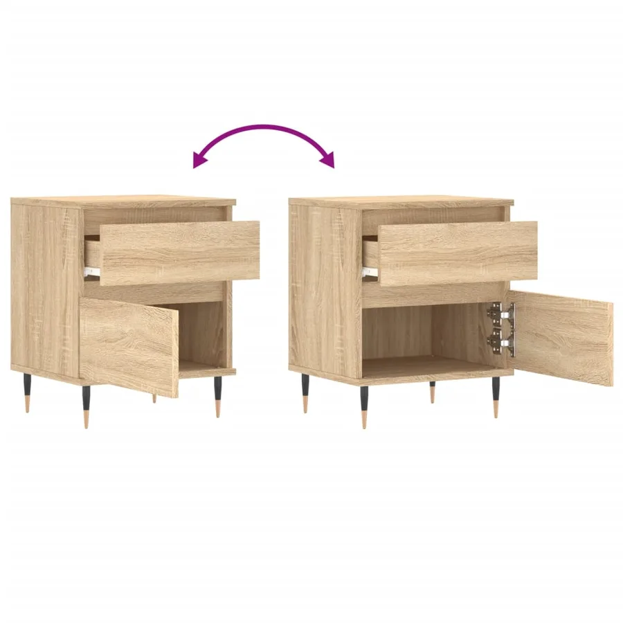 Tables de chevet 2 pcs chêne sonoma 40x35x50 cm bois ingénierie - 10