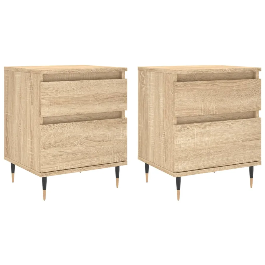 Tables de chevet 2 pcs chêne sonoma 40x35x50 cm bois ingénierie - 2