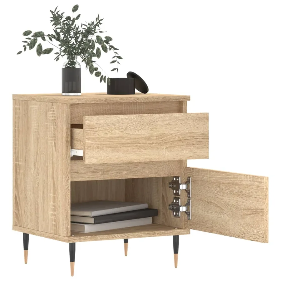 Tables de chevet 2 pcs chêne sonoma 40x35x50 cm bois ingénierie - 4