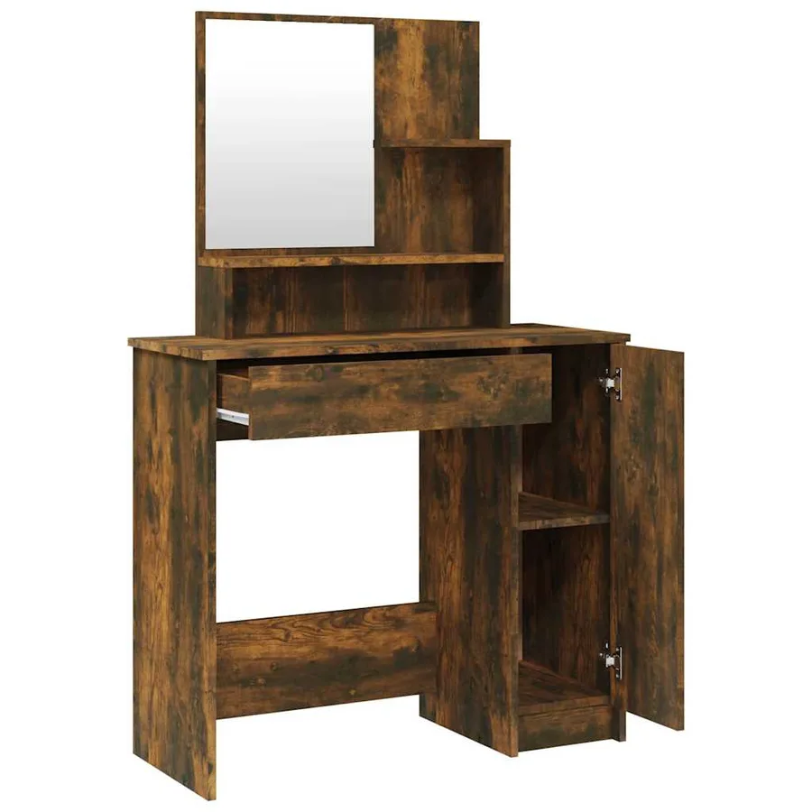 Ensemble de coiffeuse Chêne fumé 86,5x35x136 cm - 5