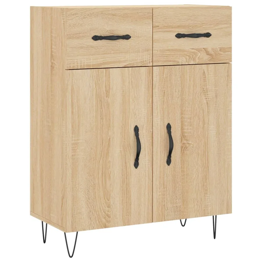 Buffet haut Chêne sonoma 69,5x34x180 cm Bois d'ingénierie - 7