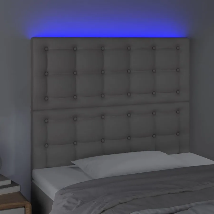 Tête de lit à LED Gris 80x5x118/128 cm Similicuir - 3